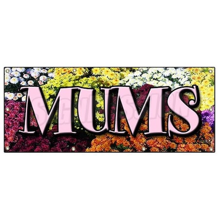 MUMS BANNER SIGN Flower Florist Shop Shoppe Plants Rose Plant Supplies